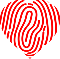 cuore linea impronta digitale icona png