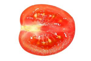 Tomato slices isolated on white background photo