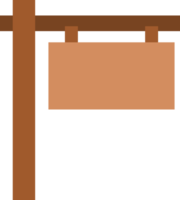 Brown wooden sign post icon png