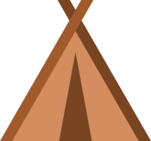 Brown tent camping icon png