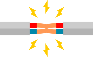 cassé électrique câble câble court circuit icône png