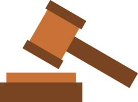 Brown wooden hammer judges gavel icon png