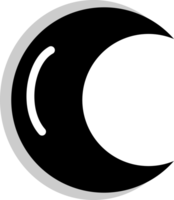 Black crescent moon icon png
