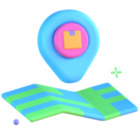 3d ilustración entrega mapa png