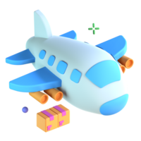 3d ilustración carga aeronave png