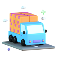 3D Illustration delivery truck png