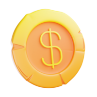 3d illustration pièce de monnaie png