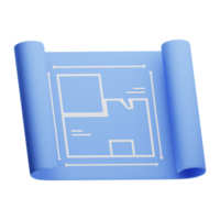 3d illustratie blauwdruk png