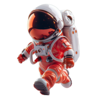 3d tecknad serie karaktär animation, söt liten astronaut, png