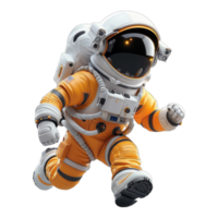 3d cartoon character animation, cute little astronaut, png