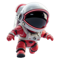 3d cartoon character animation, cute little astronaut, png