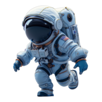 3d cartoon character animation, cute little astronaut, png
