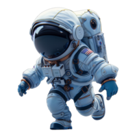 3d dibujos animados personaje animación, linda pequeño astronauta, png