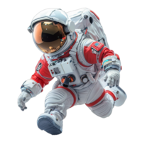 3d cartoon character animation, cute little astronaut, png