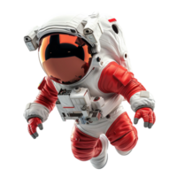 3d cartoon character animation, cute little astronaut, png