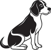 dog silhouette. black and white. illustration in white background vector