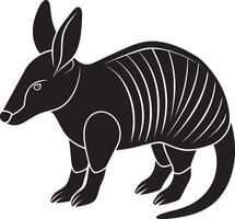 image of a cartoon armadillo on a white background. vector