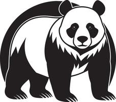 Black and white panda isolated on white background. illustration. vector