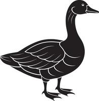 Black and White Cartoon Illustration of a Goose or Duck for Coloring Book vector