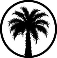 palmera, negro y blanco ilustración vector