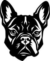 francés buldog - negro y blanco aislado icono - ilustración vector