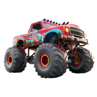 3D Cartoon Style Monster Truck Logo Illustration No Background Perfect for Print on Demand png