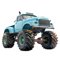 3D Cartoon Style Monster Truck Logo Illustration No Background Perfect for Print on Demand png