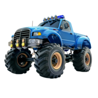 3D Cartoon Style Monster Truck Logo Illustration No Background Perfect for Print on Demand png