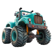 3D Cartoon Style Monster Truck Logo Illustration No Background Perfect for Print on Demand png