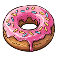 Cartoon Style Donuts Logo Illustration No Background Perfect for Print on Demand png