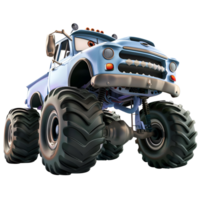 3D Cartoon Style Monster Truck Logo Illustration No Background Perfect for Print on Demand png