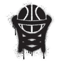 Spray Painted Graffiti Basketball hoop Sprayed isolated with a white background. vector