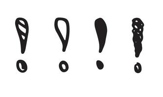 Set of hand drawn Sketch exclamation marks. illustration. eps 10. vector