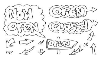 Open Sign Closed. for use in cafes, buildings, shops and others vector