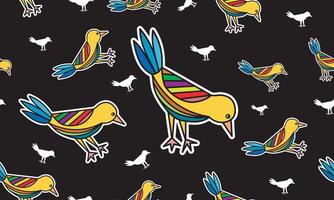 Seamless pattern of birds in doodle style for wallpaper, textile prints, wrapping paper. vector