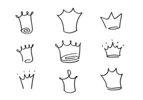 coloque el icono de graffiti del logotipo de la corona en la ilustración de background.doodle blanco. vector
