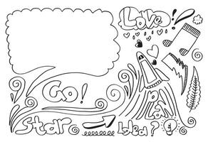 Doodle Sketch Speech Bubble Design Elements for concept design. vector