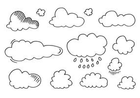 Hand drawn weather collection. Flat style illustration on white background. vector