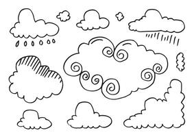 Hand drawn weather collection. Flat style illustration on white background. vector