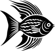 Angelfish - Black and White Isolated Icon - illustration vector