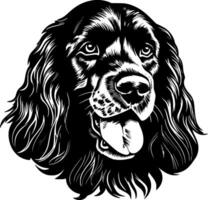 Cocker Spaniel, Minimalist and Simple Silhouette - illustration vector