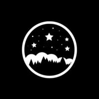 Stars - Black and White Isolated Icon - illustration vector