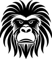 Baboon, Black and White illustration vector