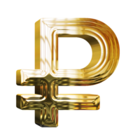 dourado rublo moeda símbolo png