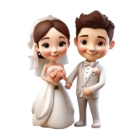 cartoon wedding couple on transparent background png