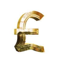 golden pound sign on transparent background png