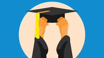 person holds a graduation gown abstract illustration vector