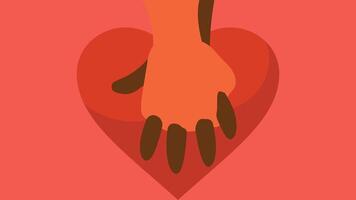 person holding hands with a heart icon in the background abstract illustration vector