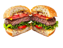 a hamburger cut in half png