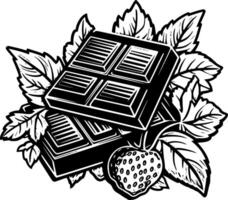 Chocolate, Black and White illustration vector